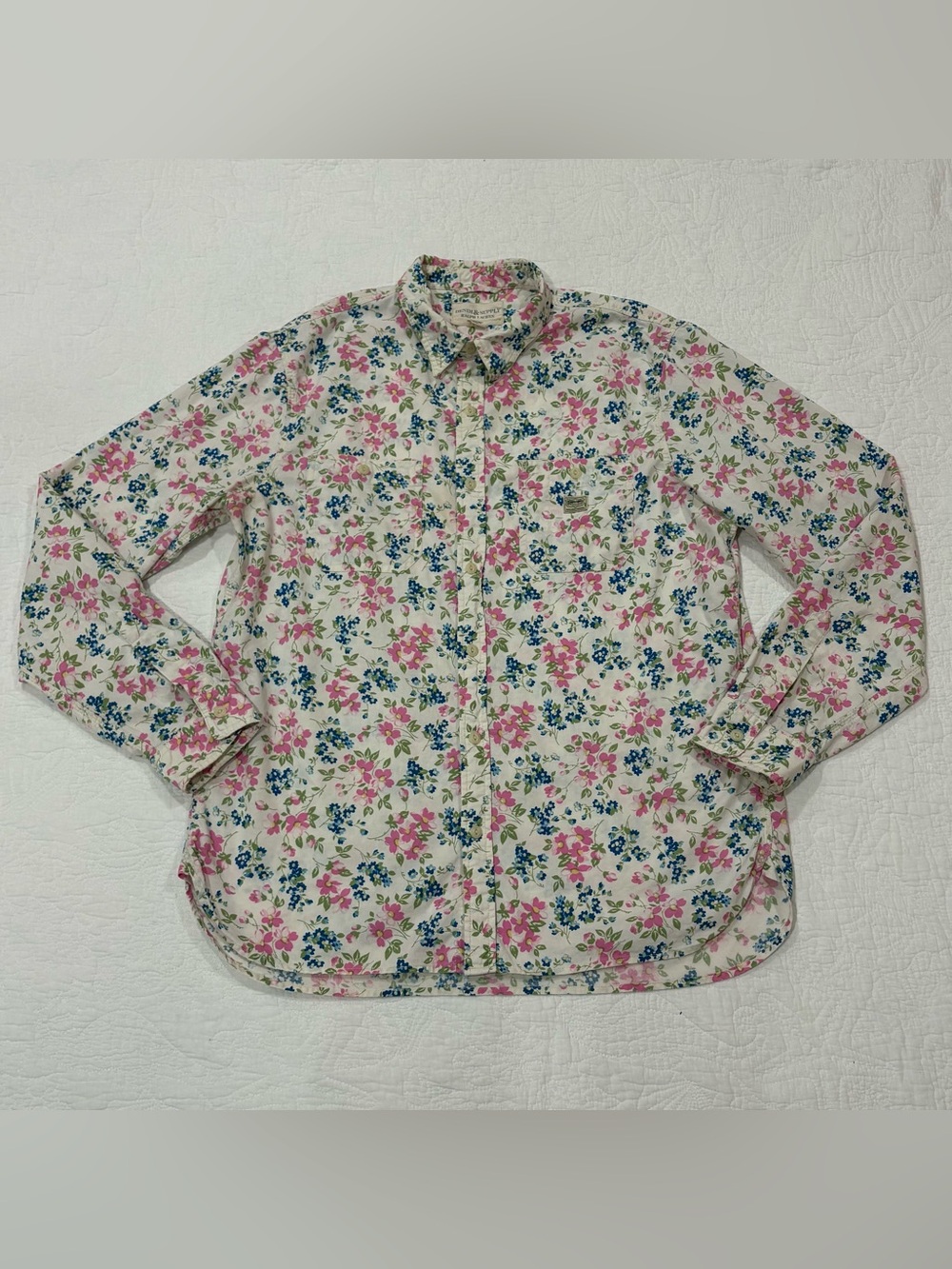 Denim & Supply Ralph Lauren Boho Floral Western Blouse Top Size XL Cowgirl Top